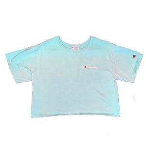 Blue/teal Champion crop shirt